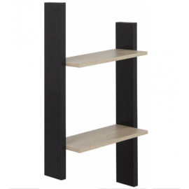 0162.GM40 Duplex Ράφι τοίχου Black/Natural Chestnut 46x22x92εκ.