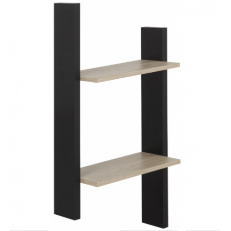 0162.GM40 Duplex Ράφι τοίχου Black/Natural Chestnut 46x22x92εκ.
