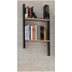 0162.GM40 Duplex Ράφι τοίχου Black/Natural Chestnut 46x22x92εκ.