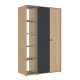 0181.GM35 Ritmo ντουλάπα - βιβλιοθήκη 122x58x200εκ. Natural Oak / Anthracite Natural Oak / Anthracite