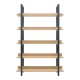 197-000290 Βιβλιοθήκη Almond pakoworld σε oak-μαύρη απόχρωση 120x29x185εκ
