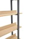 197-000290 Βιβλιοθήκη Almond pakoworld σε oak-μαύρη απόχρωση 120x29x185εκ
