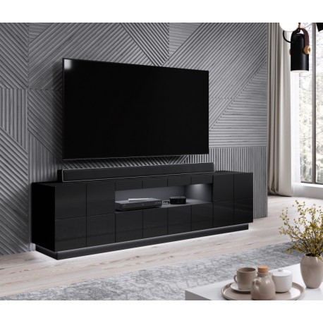 60-19897 TV stand REJA black gloss/black gloss DIOMMI CAMA-REJA-RTV-CZ/CZ