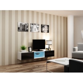 60-20132 TV stand VIGO GLASS fronts- 2 pcs/ black DIOMMI CAMA-VIGO-RTV-GLASS 180 FRONT CZA(2SZT)
