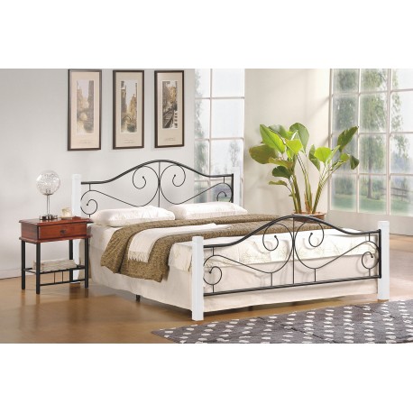 60-21964 VIOLETTA 16 bed, color: ecru / black DIOMMI V-CH-VIOLETTA_160-LOZ-BIAŁY