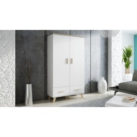 60-19753 Waredrobe LOTTA  dimond white/lsonoma oak DIOMMI CAMA-LOTTA-SZAFA-2D2S-BI/DSO
