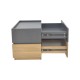 072-000104 Κομοδίνο Sonlen pakoworld mdf σε sonoma-ανθρακί απόχρωση 60x40x44.5εκ