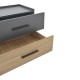 072-000104 Κομοδίνο Sonlen pakoworld mdf σε sonoma-ανθρακί απόχρωση 60x40x44.5εκ