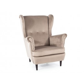 80-2873 FOTEL LORD VELVET C. BEŻ BLUVEL 40 / WENGE