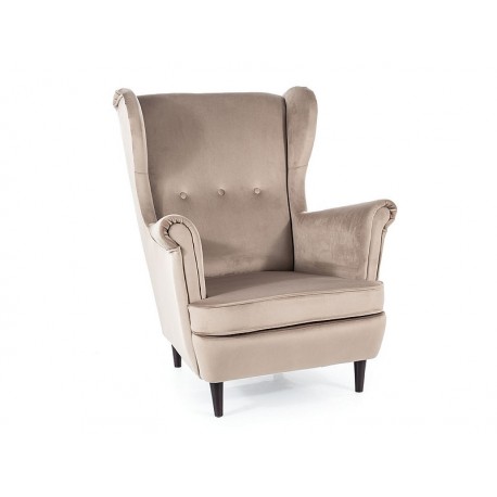 80-2873 FOTEL LORD VELVET C. BEŻ BLUVEL 40 / WENGE