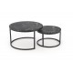 60-29300 JAVA set of 2 c. tables, black marble / black