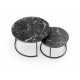 60-29300 JAVA set of 2 c. tables, black marble / black