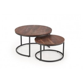 60-29301 JAVA set of 2 c. tables, walnut / black