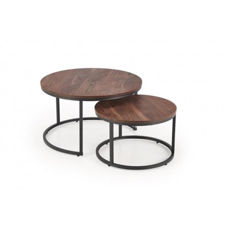 60-29301 JAVA set of 2 c. tables, walnut / black