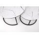 60-29299 JAVA set of 2 c. tables, white marble / black