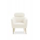 60-21510 MELISA  leisure armchair cream / gold DIOMMI V-CH-MELISA-FOT-KREMOWY