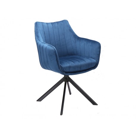 80-2550 Επενδυμένη καρέκλα Azalia 61x44x86 μαύρη μεταλλική βάση/navy velvet bluevel 86 DIOMMI AZALIAVCG