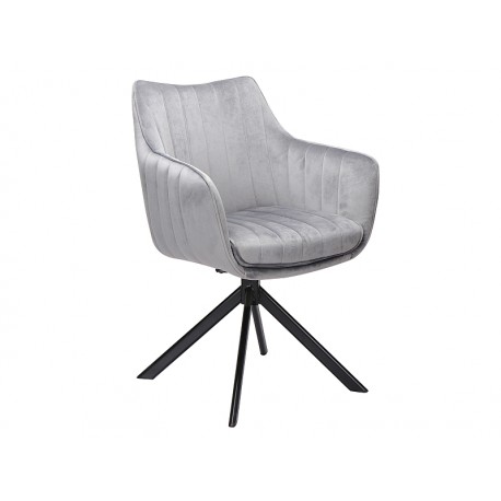 80-1515 Επενδυμένη καρέκλα Azalia 61x44x86 μαύρη μεταλλική βάση/γκρι βελούδο bluvel 14 DIOMMI AZALIAVCSZ