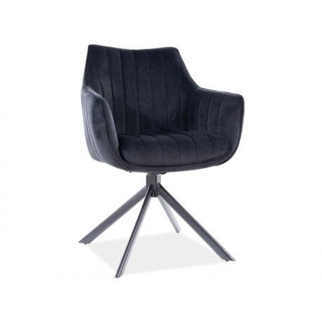 80-1473 Επενδυμένη καρέκλα Azalia 61x44x86 μαύρη μεταλλική βάση/μαύρο βελούδο bluvel 19 DIOMMI AZALIAVCC