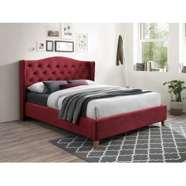 80-1538 Επενδυμένο κρεβάτι Aspen 160x200 με Βελούδο σε χρώμα Μπορντό DIOMMI ASPENV160BOD