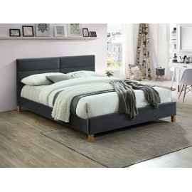 80-2582 Επενδυμένο κρεβάτι Sierra 160x200 με Βελούδο σε χρώμα Γκρι DIOMMI SIERRAV160SZD