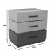 072-000107 Κομοδίνο Sonlen pakoworld mdf σε sonoma-ανθρακί απόχρωση 60x40x66εκ