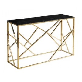 80-1722 ΚΟΝΣΟΛΑ ESCADA C II ΜΑΡΜΑΡΟ EFFECT ΜΑΥΡΟ / ΧΡΥΣΟ 120X40 DIOMMI ESCADACCZMAZL