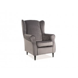 80-1551 ΠΟΛΥΘΡΟΝΑ BARON VELVET GREY BLUVEL 14 / WENGE DIOMMI BARONV14