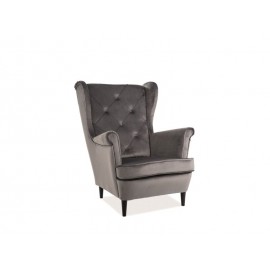 80-1894 Πολυθρόνα Lady Βελούδινη σε Γκρι Χρώμα 56х75х101 DIOMMI LADYV14