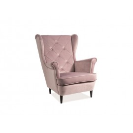 80-1937 Πολυθρόνα Lady Βελούδινη σε Ροζ αντίκε 56х75х101 DIOMMI LADYV52