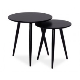 80-1603 Σετ τραπεζιού Cleo 50x50x50 μαύρος μεταλλικός σκελετός/MDF DIOMMI CLEOSCZ