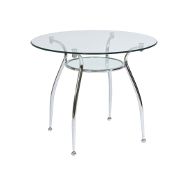 80-1754 ΤΡΑΠΕΖΙ FINEZJA A TRANSP / CHROME fi 90X77 DIOMMI FINEZJAAT90