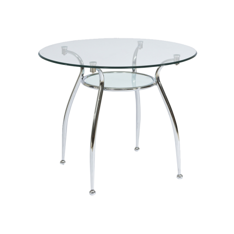 80-1754 ΤΡΑΠΕΖΙ FINEZJA A TRANSP / CHROME fi 90X77 DIOMMI FINEZJAAT90