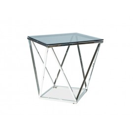 80-2291 ΤΡΑΠΕΖΙ SILVER B SMOKE / ΑΣΗΜΙ 50X50 DIOMMI SILVERBSC