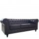 14290072 Καναπές Τριθέσιος ArteLibre AVERY Σκούρο Καφέ PU 208x90x73cm Καφέ
