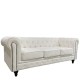 14290073 Καναπές Τριθέσιος ArteLibre AVERY Λευκό PU 208x90x73cm Λευκό