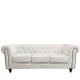 14290073 Καναπές Τριθέσιος ArteLibre AVERY Λευκό PU 208x90x73cm Λευκό