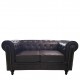 14290074 Καναπές Διθέσιος ArteLibre AVERY Σκούρο Καφέ PU 155x90x73cm Καφέ