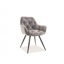 80-1620 CHERRY VELVET CHAIR ΜΑΥΡΟ ΠΛΑΙΣΙΟ / ΓΚΡΙ BLUVEL14 DIOMMI CHERRYVCSZ