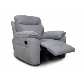 0051.MS05LG Boston πολυθρόνα Relax με χειροκίνητη ανάκλιση 101x100x102εκ. Γκρι ανοιχτό ύφασμα