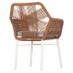 ΠΟΛΥΘΡΟΝΑ TOPIN HM6048.11 ΑΛΟΥΜΙΝΙΟ ΛΕΥΚΟ-P.E. RATTAN ΜΠΕΖ 59x63x81Υεκ