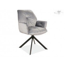 80-1674 CHAIR BOOGIE II VELVET BLACK FRAME / ΓΚΡΙ ΜΠΛΟΥΒΕΛ 14 DIOMMI BOOGIEIIVCSZ