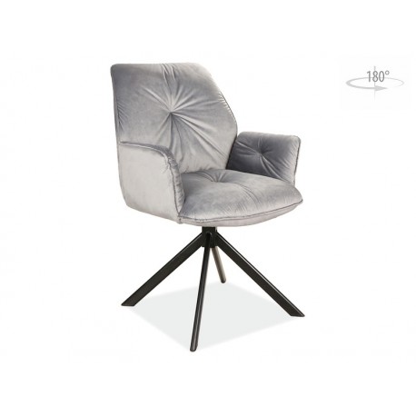 80-1674 CHAIR BOOGIE II VELVET BLACK FRAME / ΓΚΡΙ ΜΠΛΟΥΒΕΛ 14 DIOMMI BOOGIEIIVCSZ