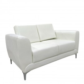 14290048 Καναπές Διθέσιος ArteLibre ELFRIC Λευκό PU 142x81x81cm