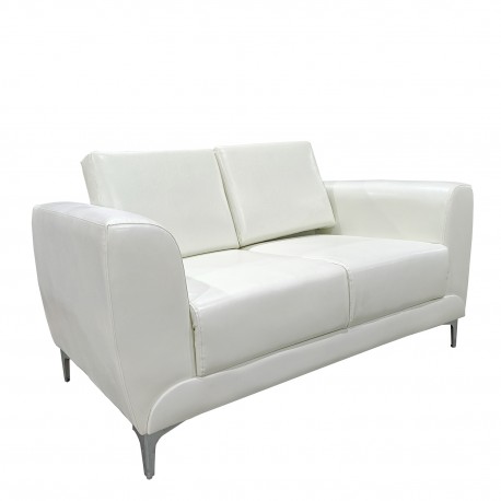 14290048 Καναπές Διθέσιος ArteLibre ELFRIC Λευκό PU 142x81x81cm