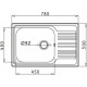 Maidtec Inset 1B 1D Ένθετος Νεροχύτης Inox Σατινέ Μ78xΠ50cm Ασημί