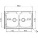 Maidtec Coventry 2B Ένθετος Νεροχύτης Inox Σατινέ Μ79xΠ50cm Ασημί