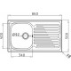 Maidtec Fedra 1B 1D Ένθετος Νεροχύτης Inox Σατινέ Μ86xΠ50cm Ασημί