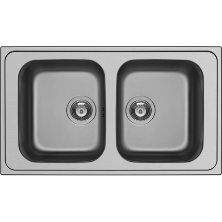 Maidtec Fedra 2B Ένθετος Νεροχύτης Inox Σατινέ Μ86xΠ50cm Ασημί