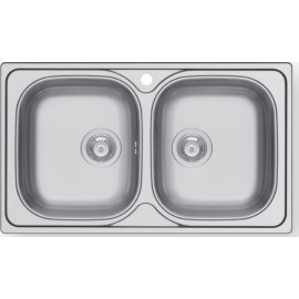 Maidtec Inset 2B Ένθετος Νεροχύτης Inox Σατινέ Μ86xΠ50cm Ασημί